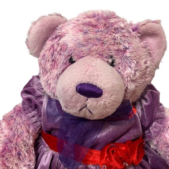 Build A Bear NIKKI II 2 Purple Plush Teddy 15" Children Cancer READ FLAWS - Picture 2 of 9